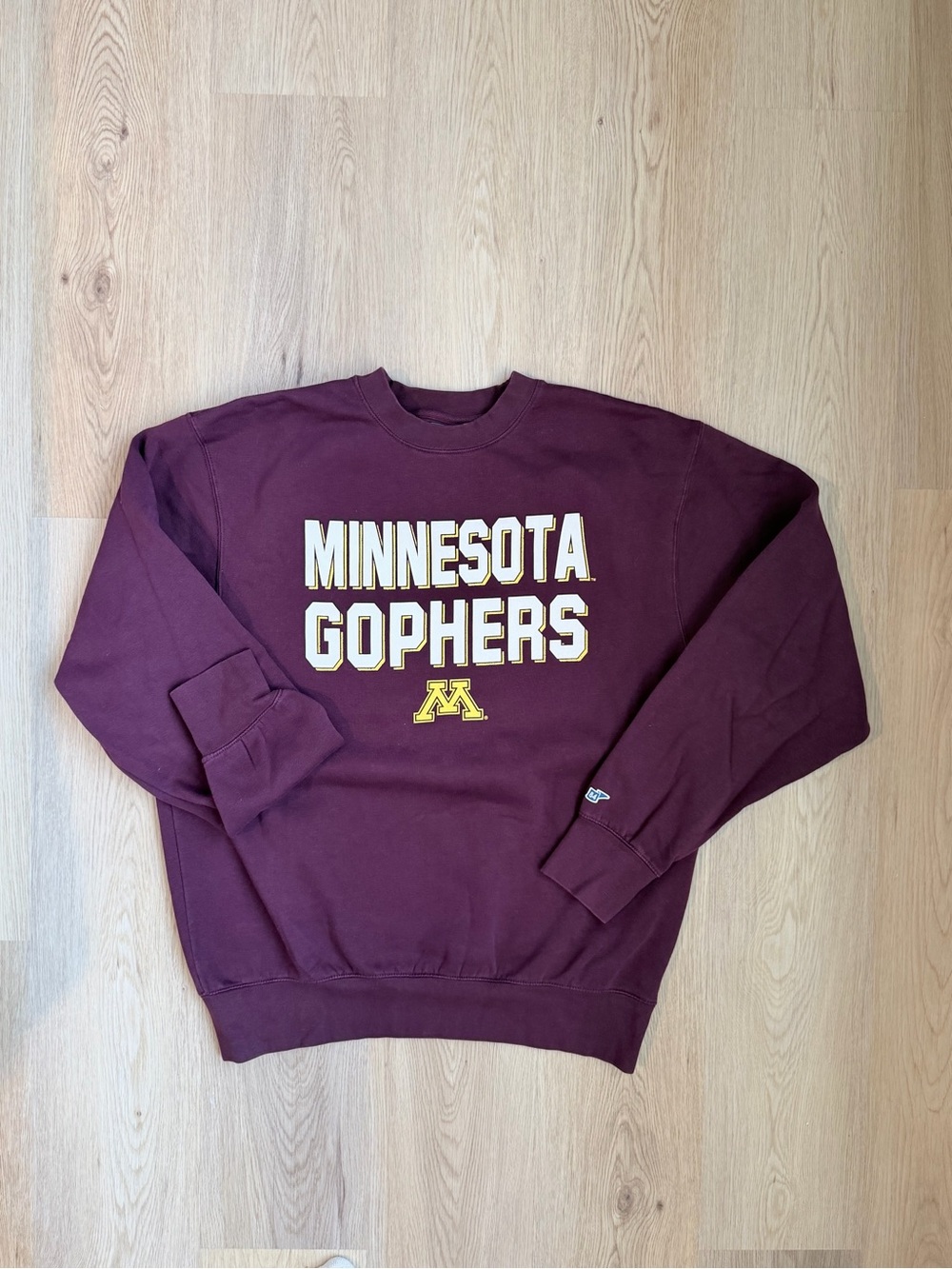 Blue 84 Minnesota Gophers Maroon Oversized Crewneck Sweatshirt